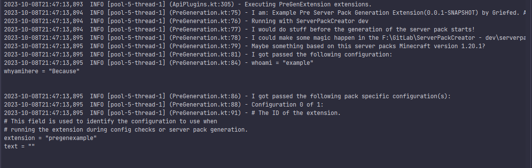 ServerPackCreator生成前处理