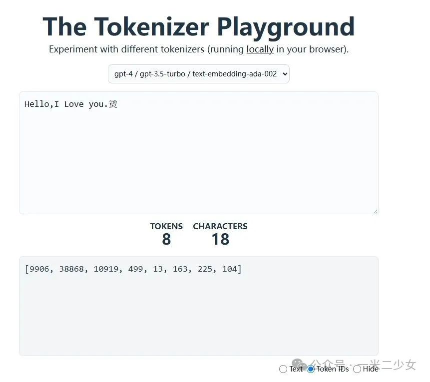 文本转换token示例