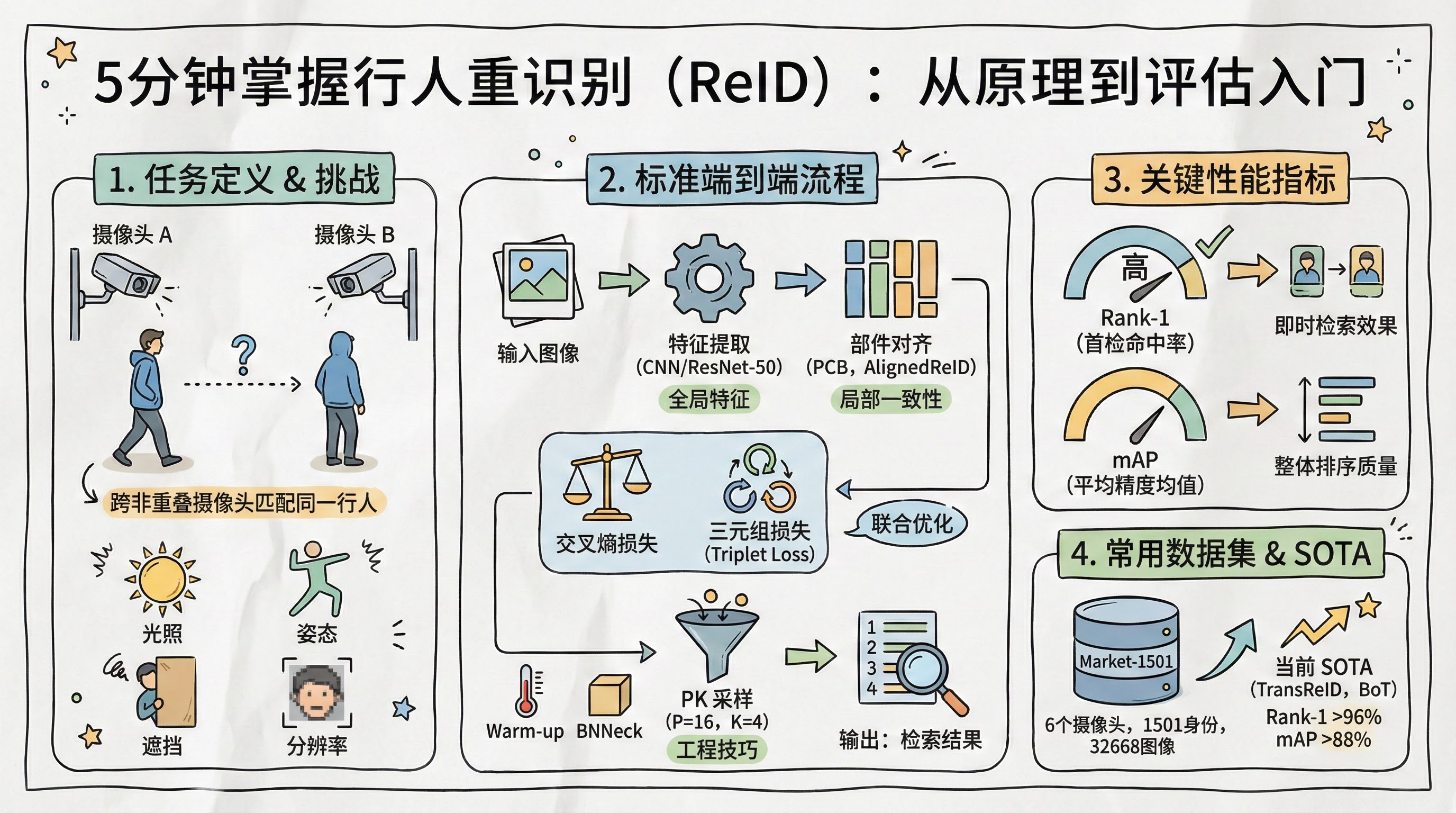 5分钟掌握行人重识别(ReID):从原理到评估的完整入门 - 架构图