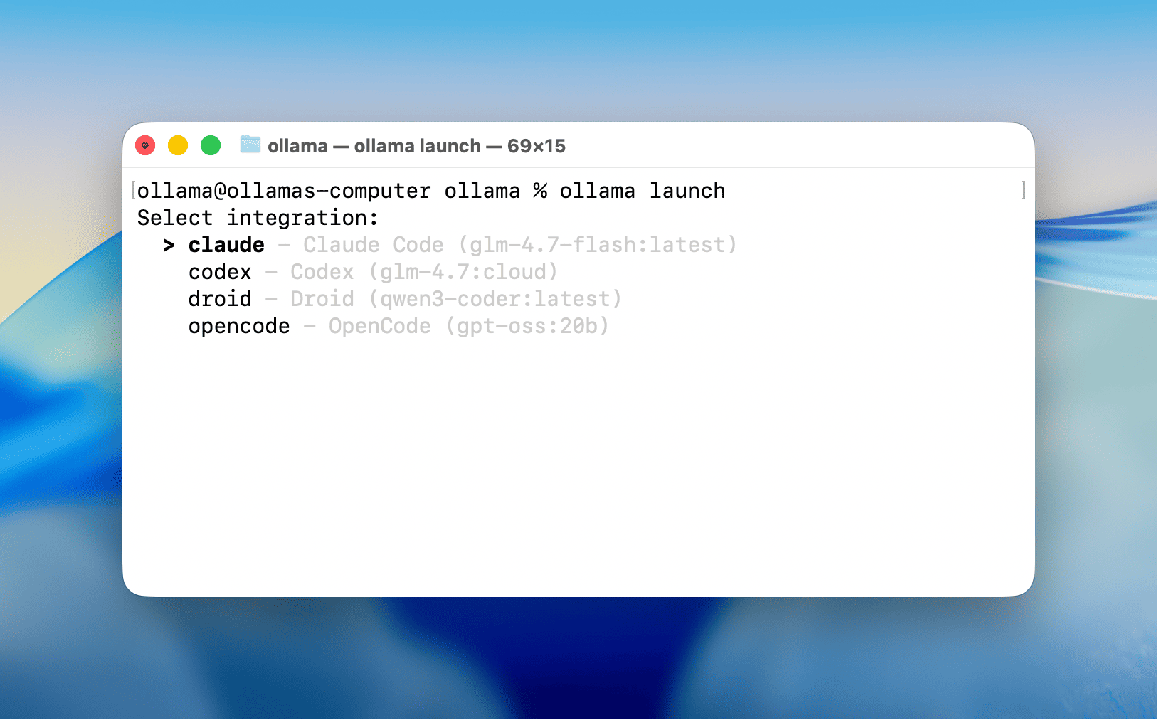 Ollama Launch CLI