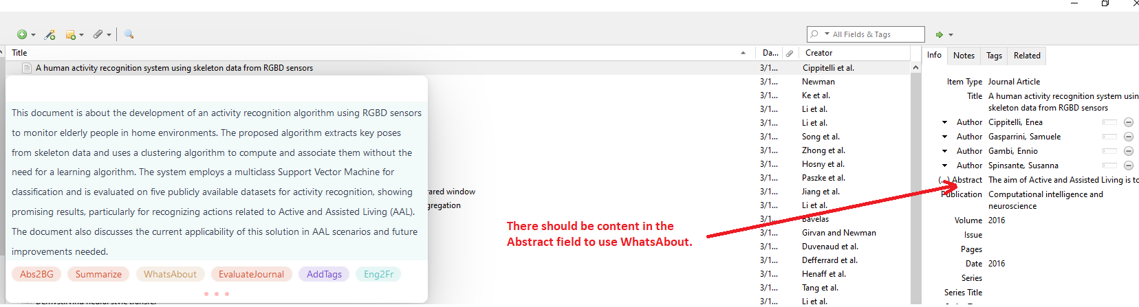 Zotero AI功能演示界面