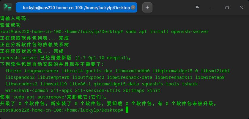 统信USO 开启 ROOT 管理员权限,并设置 SSH 登录插图12