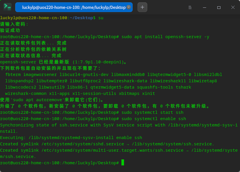 统信USO 开启 ROOT 管理员权限,并设置 SSH 登录插图13