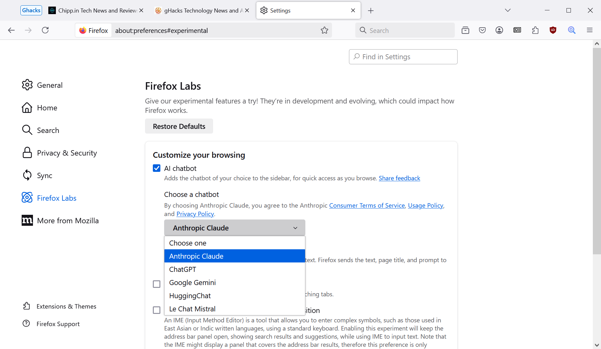 Firefox AI Browser