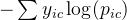 -\\sum y_{ic} \\log(p_{ic})