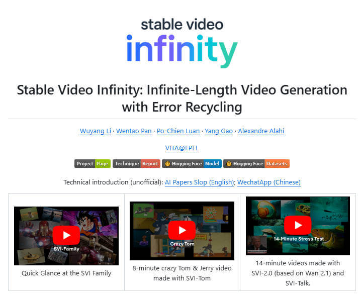 Stable-Video-Infinity 项目介绍图