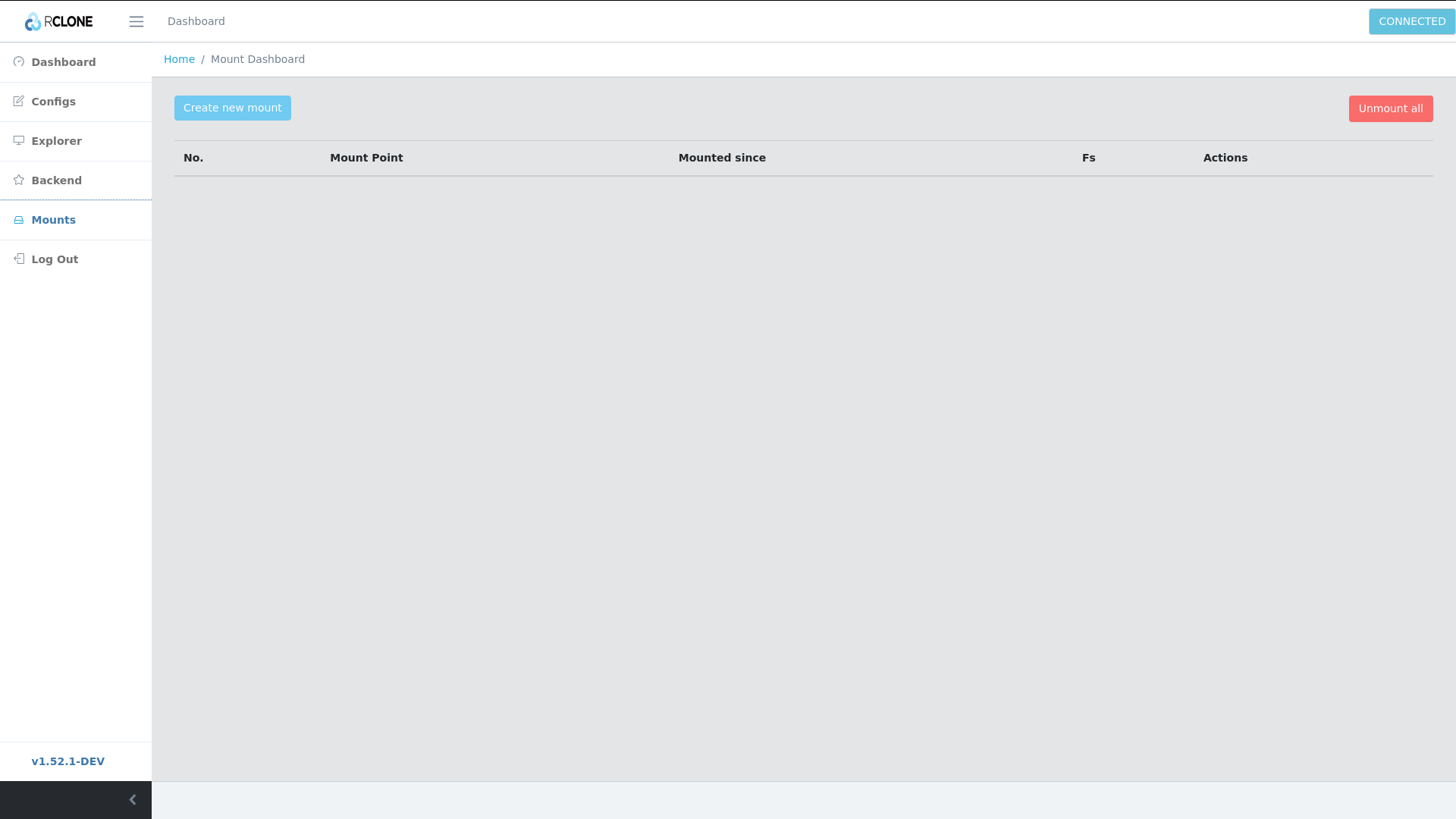 Rclone Web UI 挂载管理展示已挂载的云存储