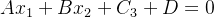 Ax_{1}+Bx_{2}+C_{3}+D=0
