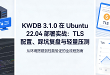 KWDB 3.1.0 在 Ubuntu 22.04 部署实战:TLS 配置、踩坑复盘与轻量压测-171主机测评