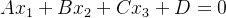 Ax_1+Bx_2+Cx_3+D=0