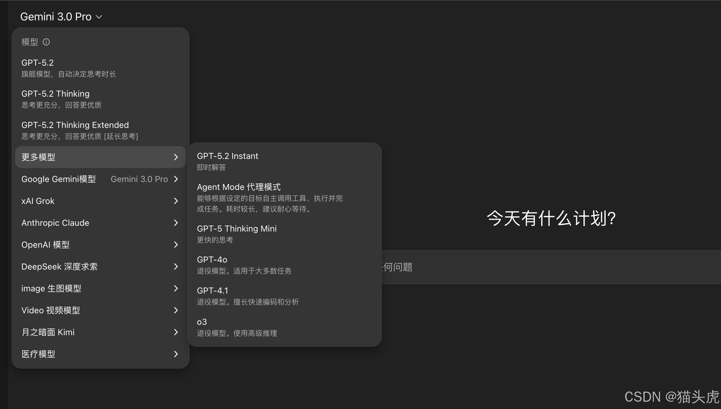 模型选择界面