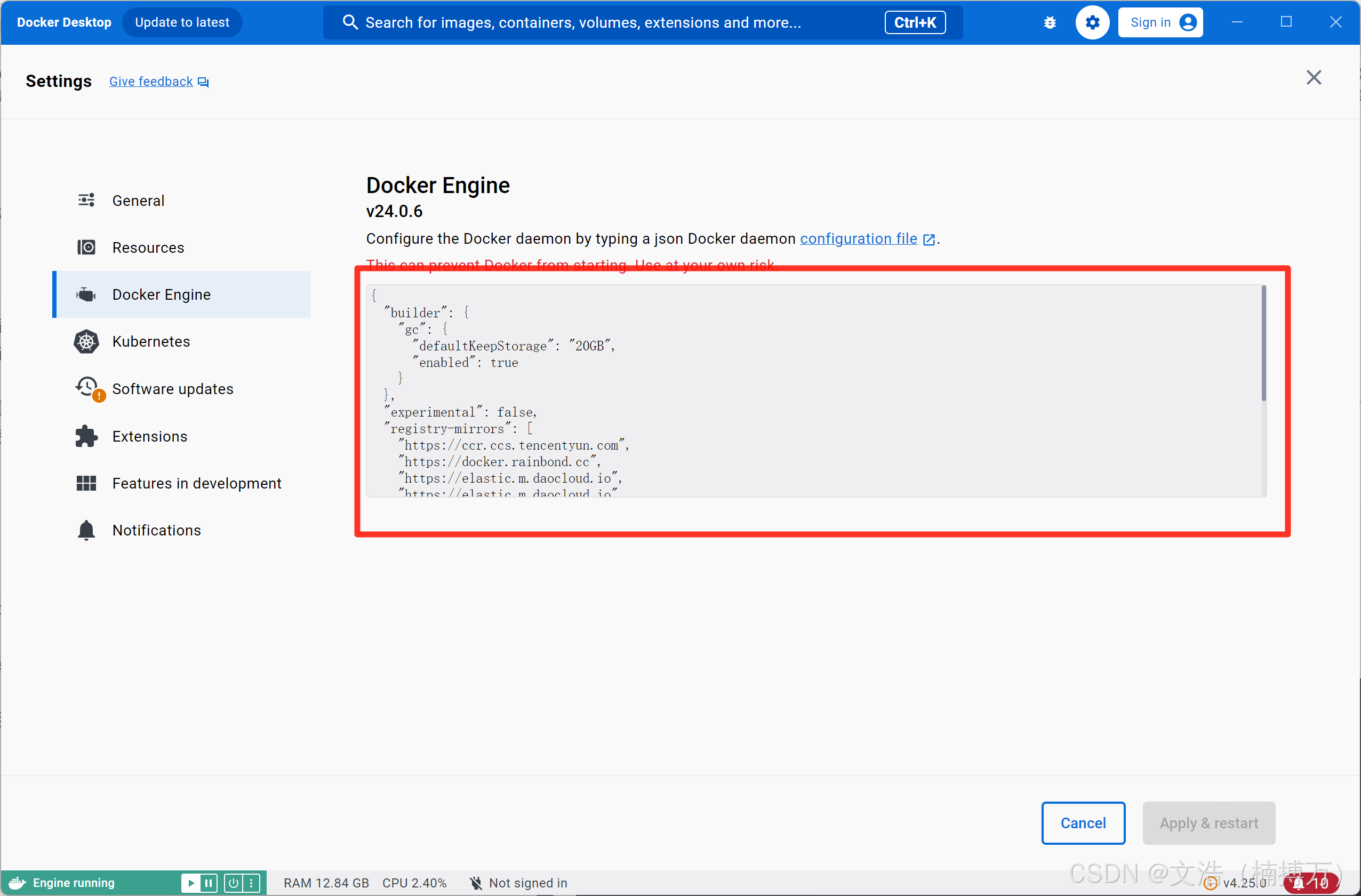 Docker Desktop Engine