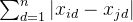 \\sum_{d=1}^{n}\\left | x_{id}-x_{jd} \\right |