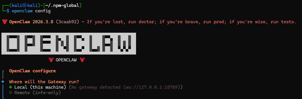 初始配置 OpenClaw