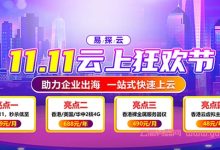 易探云：2021双11活动,美国CN2/BGP云服务器仅19元/首月;2核4G10M仅688元/年起-171主机测评