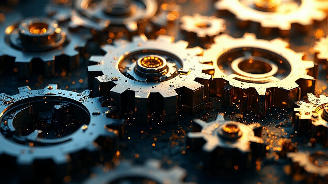 Abstract balance and efficiency imagery: golden an