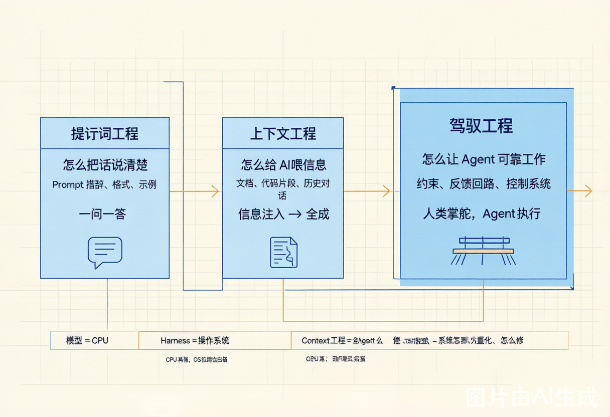 AI 工程范式的三次进化：从提示词到驾驭