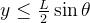 y \\leq \\frac{L}{2} \\sin\\theta