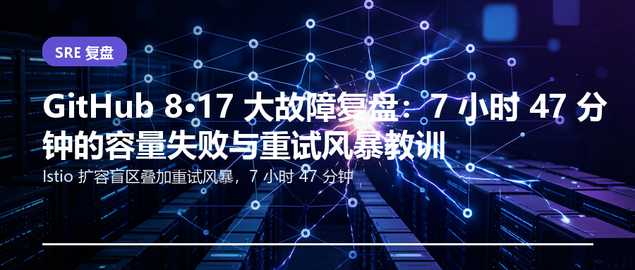 GitHub 8·17 大故障复盘:7 小时 47 分钟的容量失败与重试风暴教训