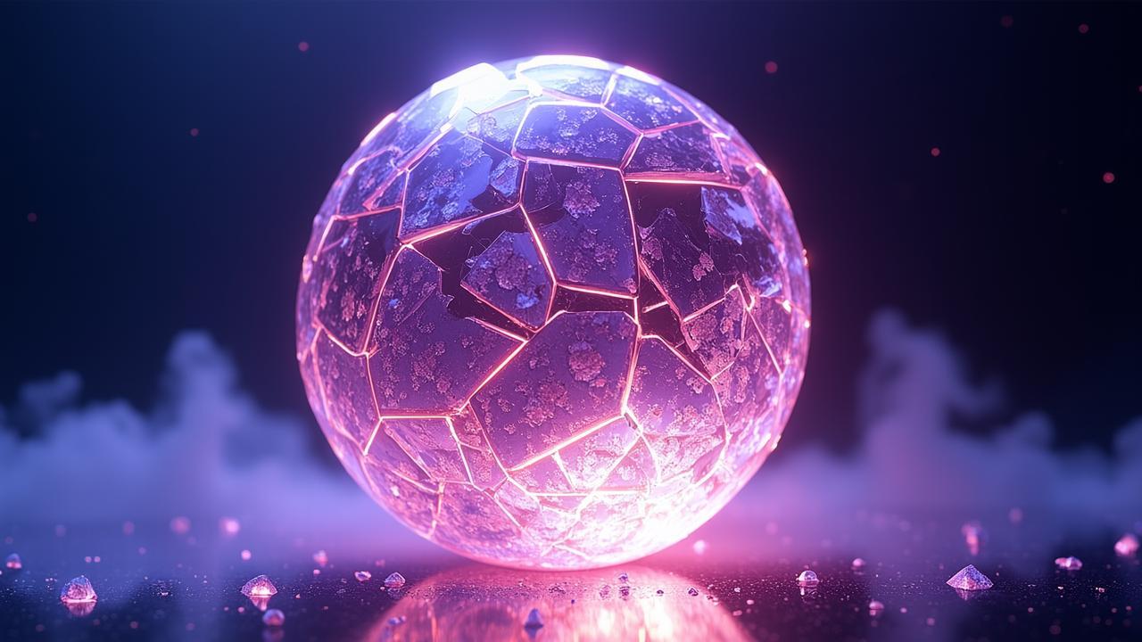 A translucent crystalline sphere composed of inter