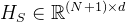 $H_S \\in \\mathbb{R}^{(N+1) \\times d}$