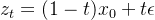 z_t=(1-t)x_0+t\\epsilon
