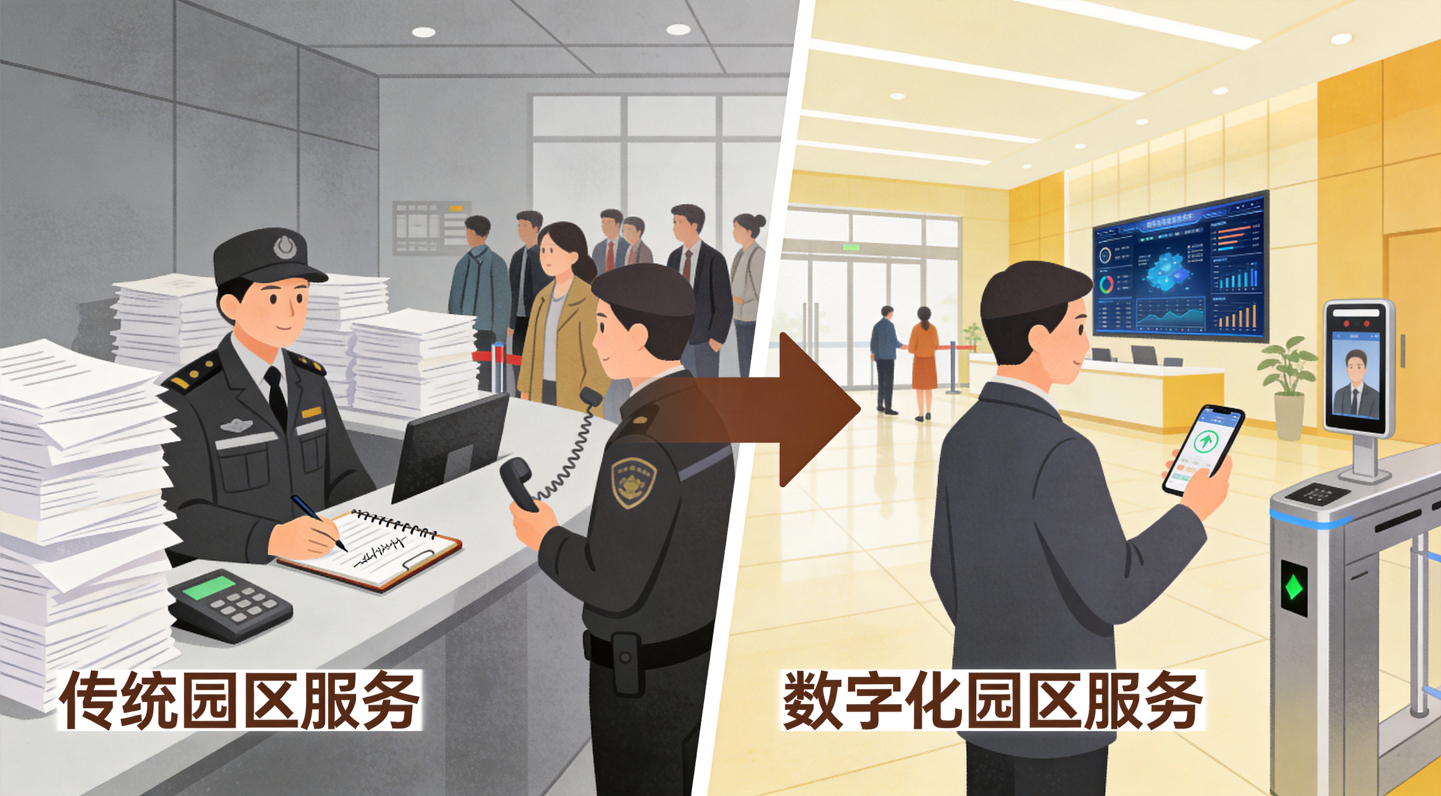 传统园区和数字化园区对比