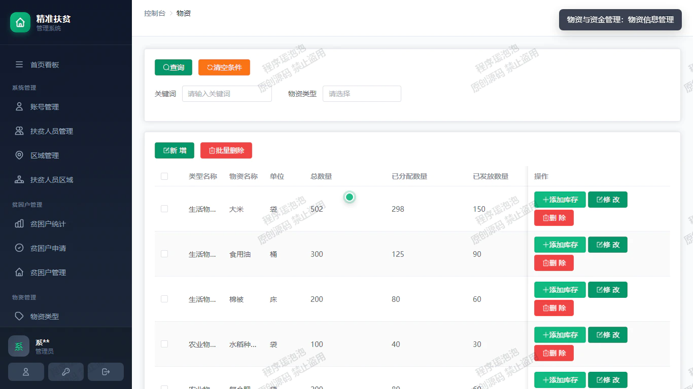 物资信息管理