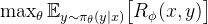 \\max_{\\theta} \\mathbb{E}_{y \\sim \\pi_\\theta(y|x)}\\big[R_\\phi(x,y)\\big]