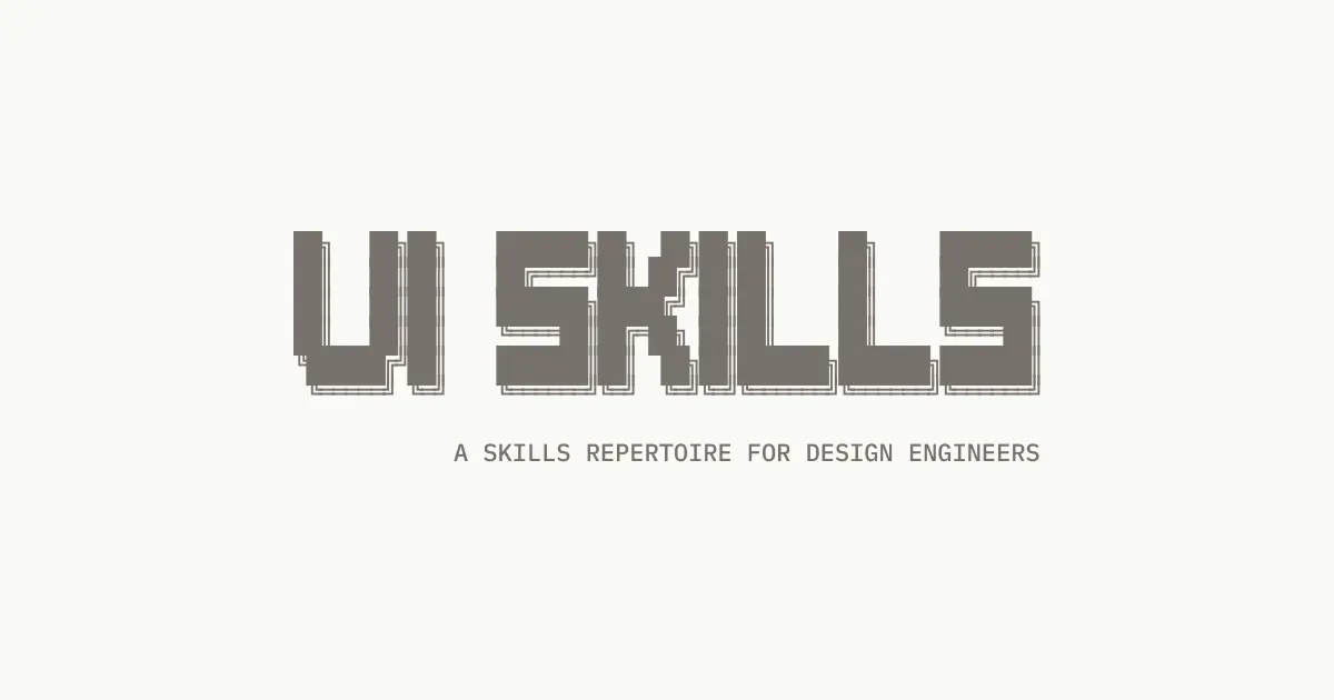 UI Skills WebMCP 技能站点横幅:AI Agent 通过浏览器直达设计工程师技能目录