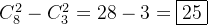 C_8^2-C_3^2 =28-3 =\\boxed{25}