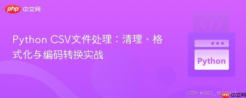Python CSV文件处理：清理、格式化与编码转换实战