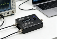 HTOOL DA08 数显数控衰减器 典型应用场景汇总 信号源 → SW1118 开关二选一 → DA08 衰减器 → 频谱仪-171主机测评