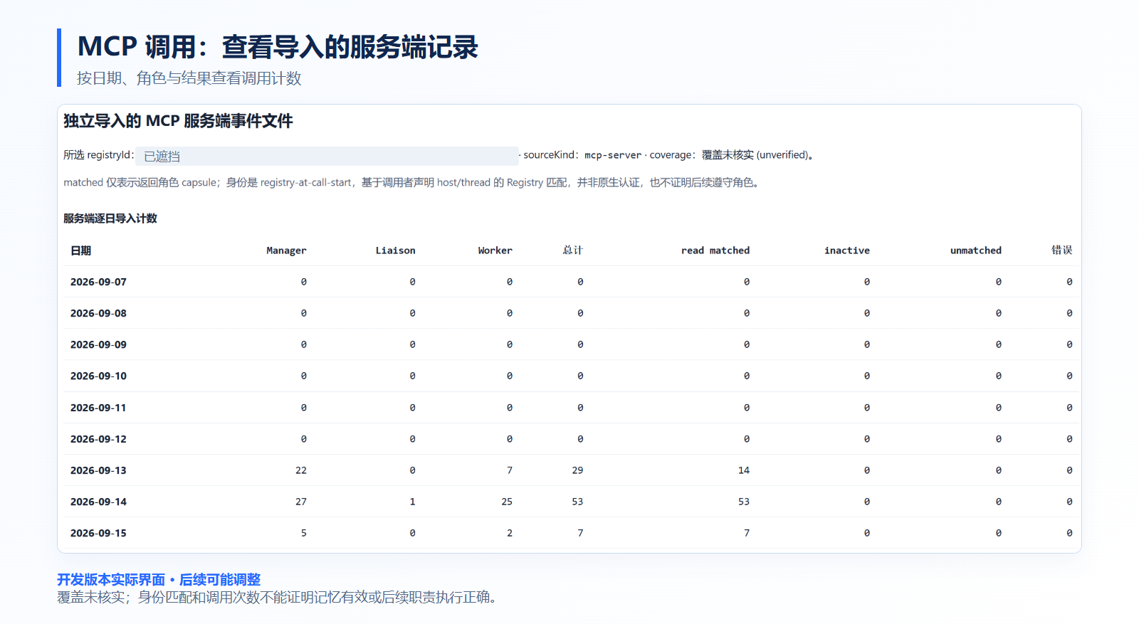 MCP 调用:查看导入的服务端记录