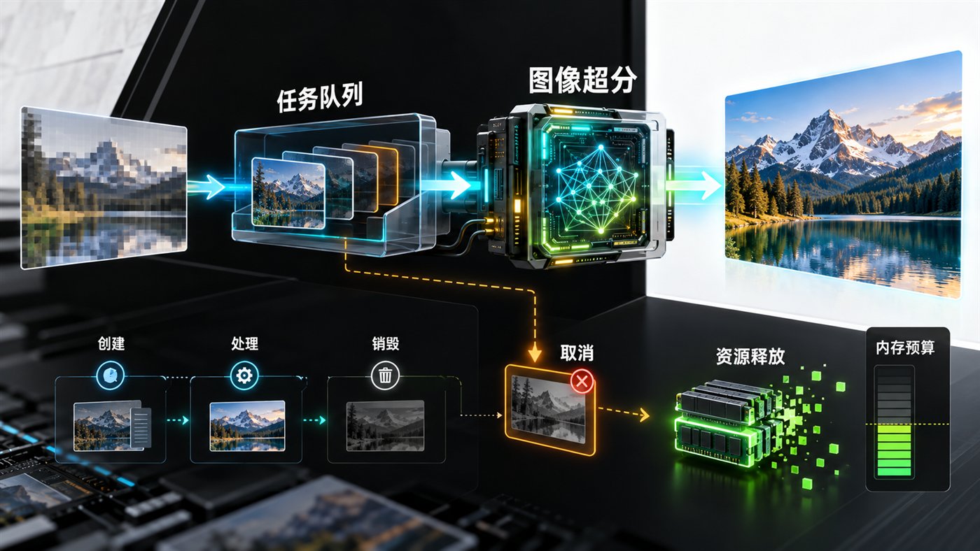 图像超分任务队列和资源释放
