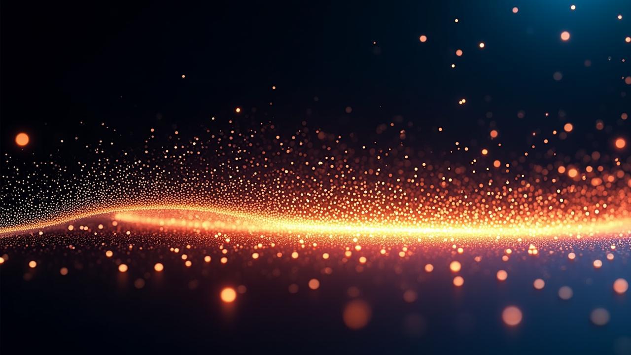 Abstract visualization of audio data packets flowi
