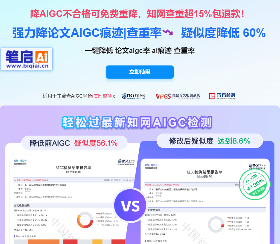 文希AI查重降重功能展示图