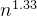 n^{ 1.33}
