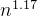 n^{ 1.17}