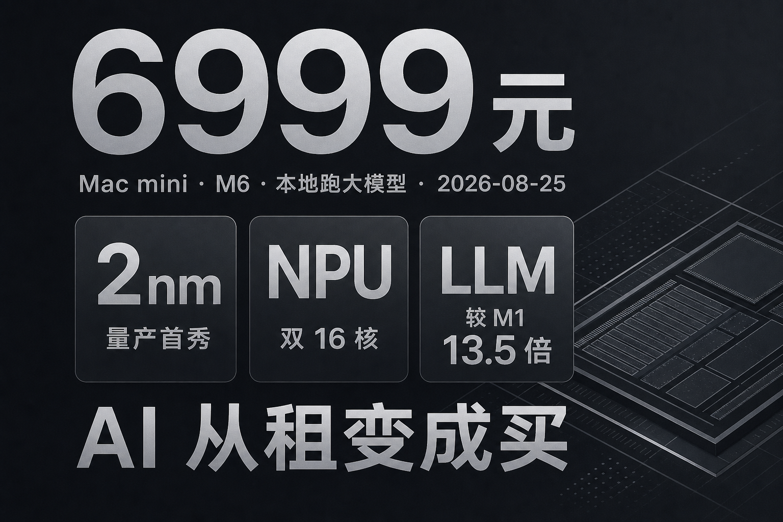6999元：Mac mini M6
