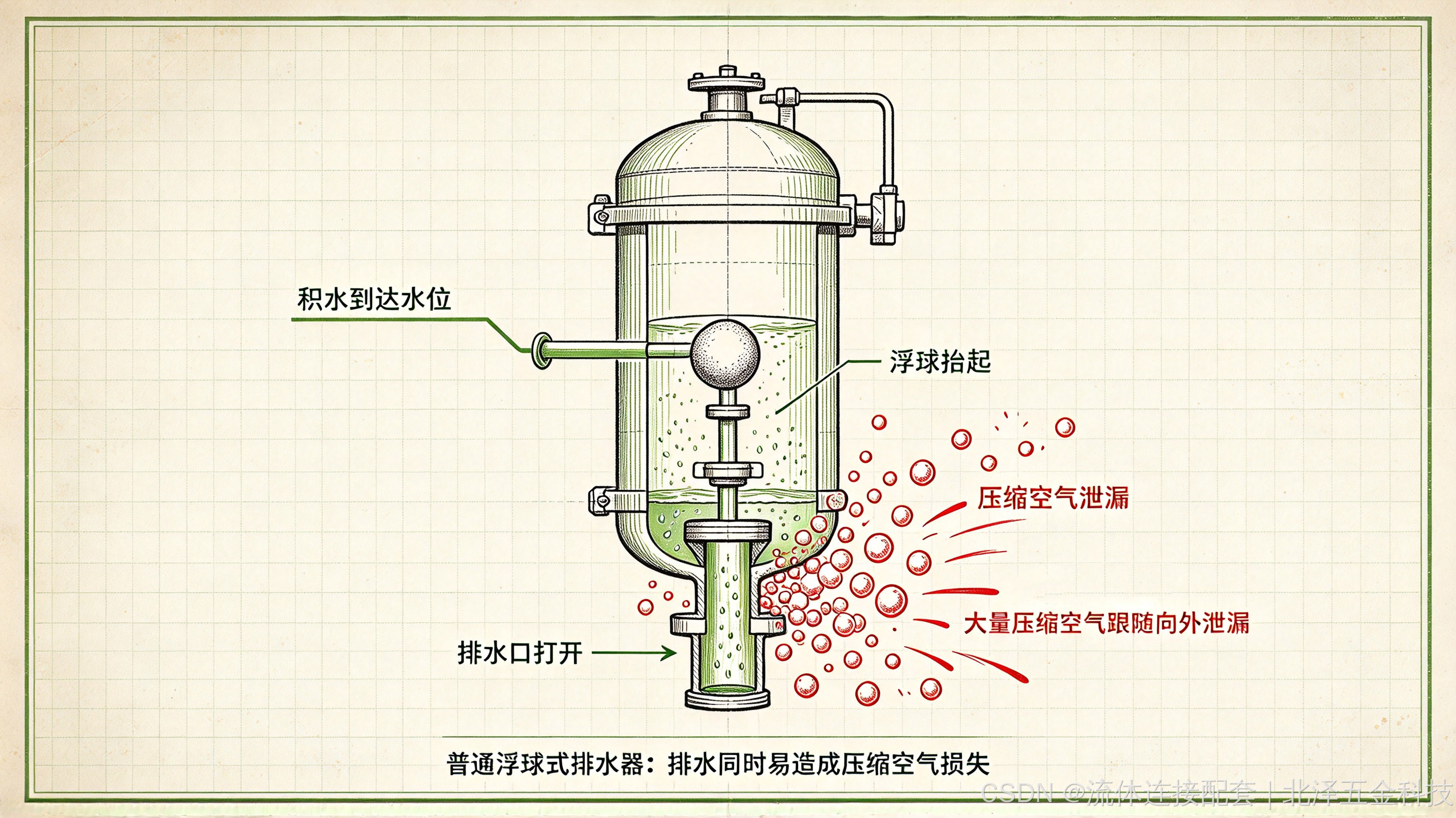 北泽五金-排水器剖视图