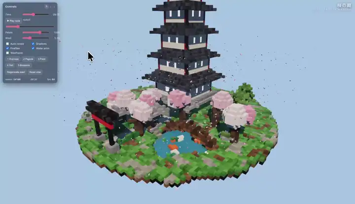 Strata 模型输出的体素宝塔花园网页场景