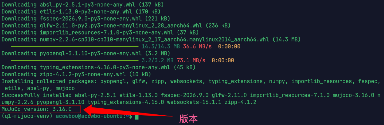 MuJoCo Python 包版本
