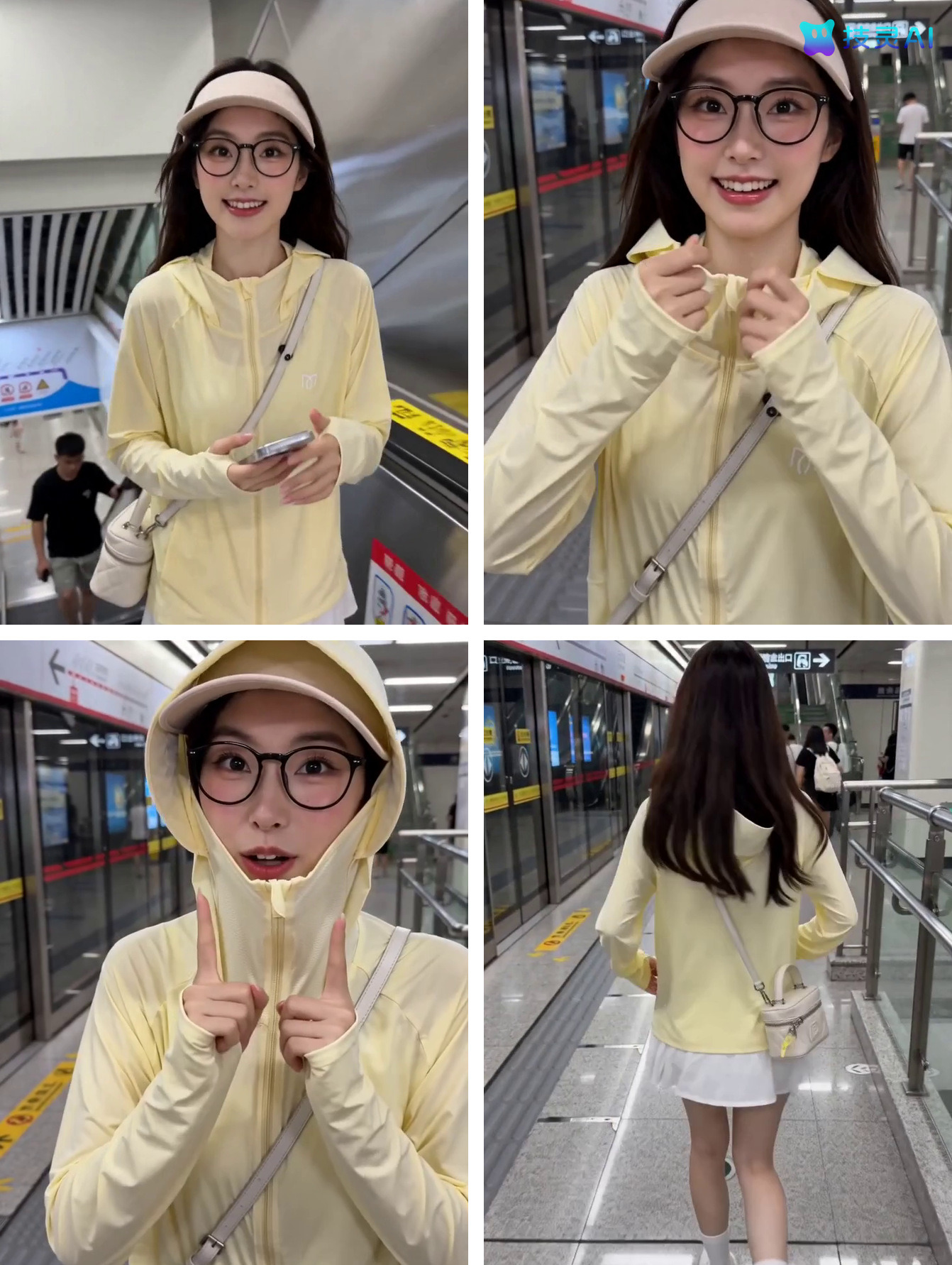 地铁成片的四个取样画面