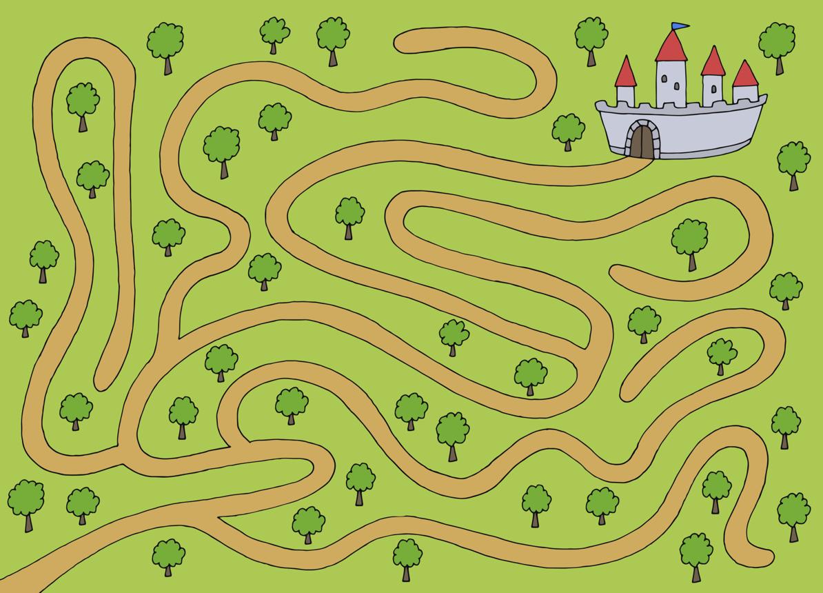 Castle maze graphic color sketch illustration vector