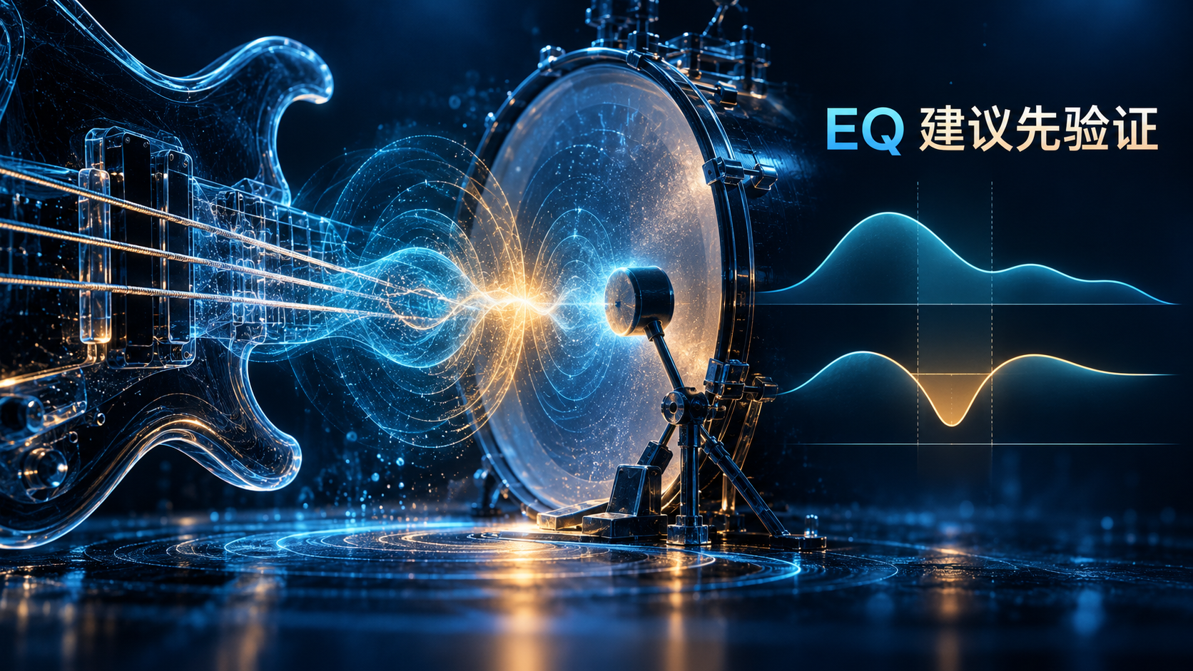 AI 给 EQ 建议,DSP 做校验:低音与底鼓避让的可测方案,技术主题封面示意